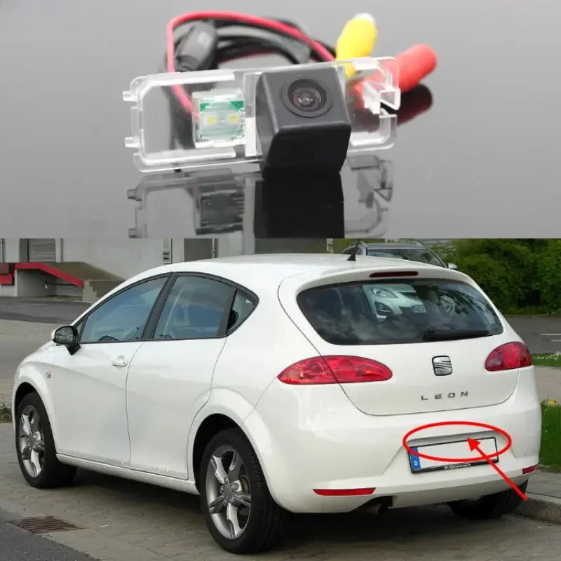 Dla SEAT Leon 1P MK2 5F MK3 2006 ~ 2015 HD widok z tyłu samochodu tylna kamera cofania wysokiej jakości CCD Night Vision kamera cofania — zdjęcie 2
