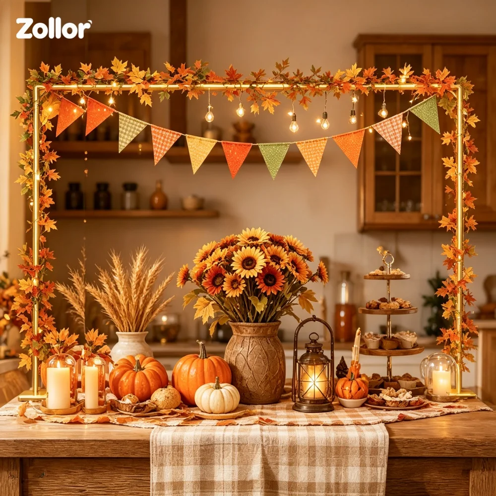 Supporto ad arco da tavolo in metallo dorato, smontabile e con lunghezza regolabile, ideale come elemento decorativo per la tavola, per matrimoni, feste di compleanno, baby shower, addii al nubilato e