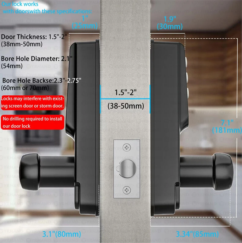 TTLock-cerradura electrónica biométrica Aleax para el hogar, cierre inteligente digital con huella dactilar, contraseña, sin llave, para puerta de entrada