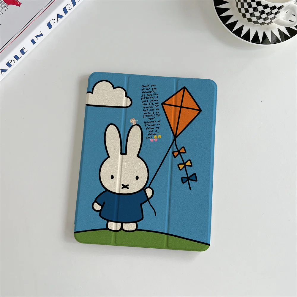 Cute Creative Miffy Kite Print iPad Case For 2024 iPad 11 inch A16 Air 5 Air4 iPad 10 10.9 9.7 inch Protective Cover