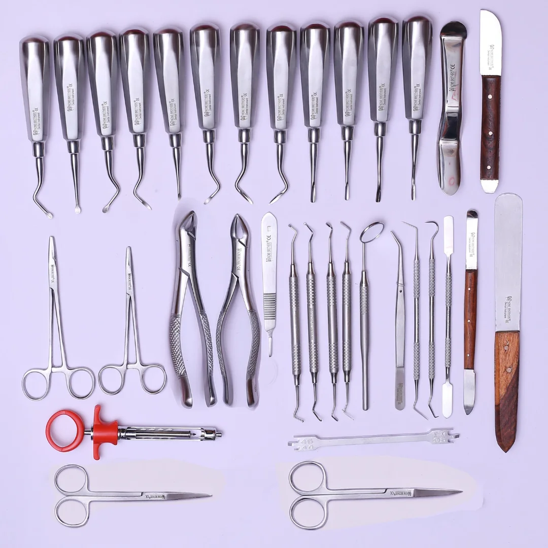 

74-Piece Dental Extraction Instruments - Forceps, Elevators, Tools Kit Set, German Quality