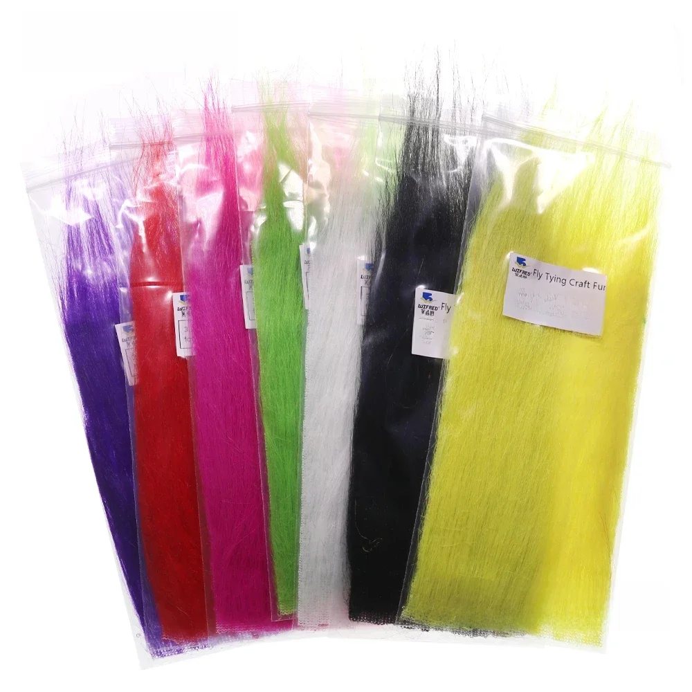 WIFREO 2PC mouche attachant longue fourrure artisanale artificielle synthétique moelleux fibre mouche corps et queue matériaux pour brochet bar mouche d'eau salée