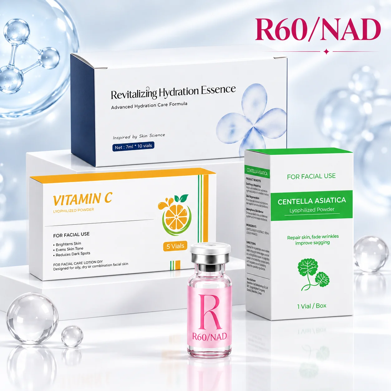 Peptide Serum Korean Facial Essence R60 Dry Sensitive Skin Portable Travel Size Easy Absorb Non Sticky Formula Daily