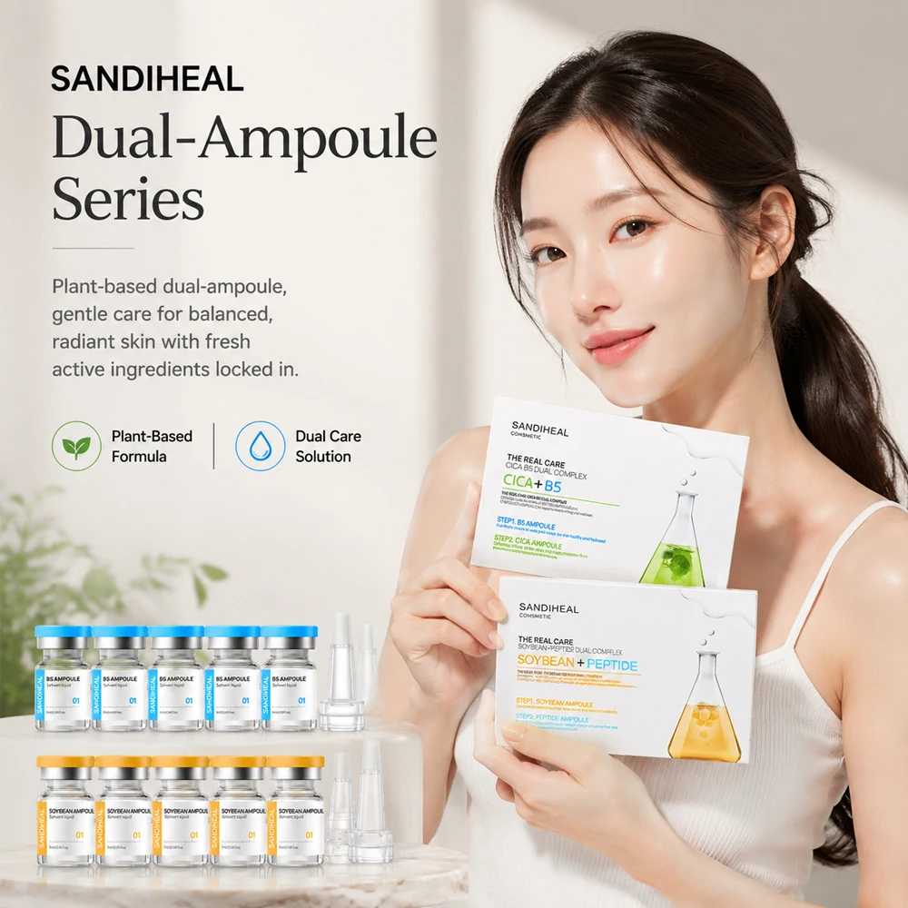10vials Plant Dual Effect Ampoules CICA B5 NIA Serum Rice Bran Soothe Face Care Essence Moisture Hydrating Korean Skin Care