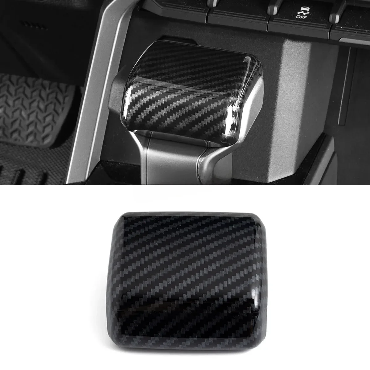 For Toyota Sequoia 2023-2025 / Tundra 2022-2024 Carbon Fiber Car Gear Shift Knob Cover Cap Trims Interior Accessories