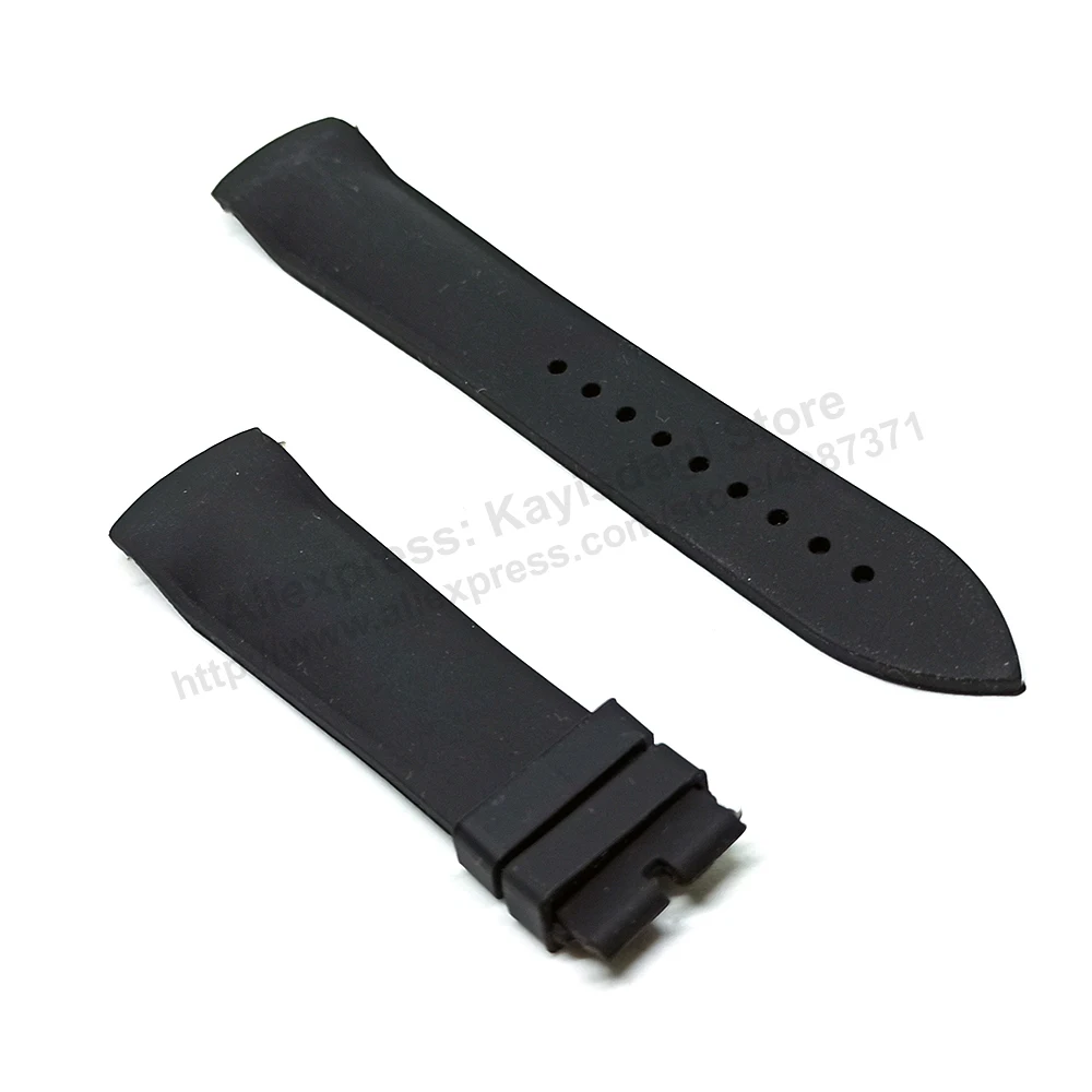 Fits/ For Franck Muller Casablanca - 22mm Black Rubber / Silicone Replacement Watch Band Strap