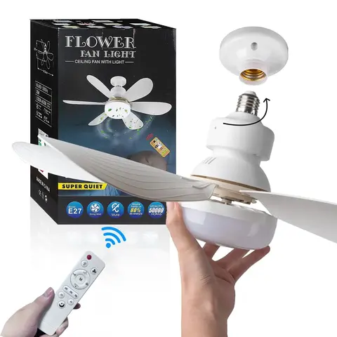 LED 40W 천장 팬 조명 E27, 조광용 리모컨 포함, 거실, 연구, 가정용, 85-265V에 적합