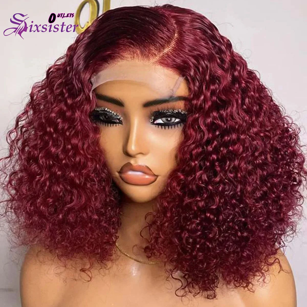 

Бордовый Глубокая Волна 13x4 Парик Фронта Шнурка Короткий Боб 99J Человеческие Волосы Красные Вьющиеся Предварительно Сорванные Натуральные Волосы Плотность 200 Вьющийся Парик Боб