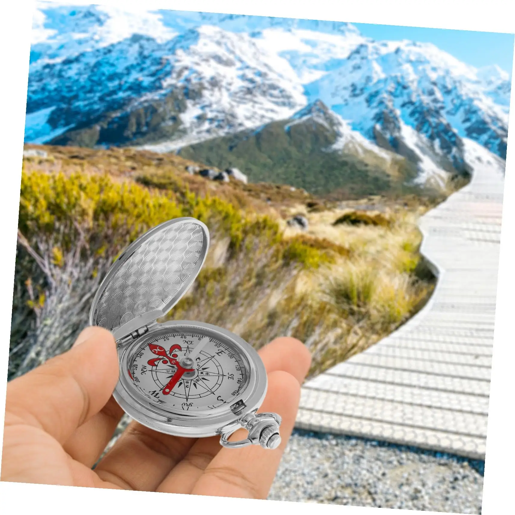 

Vintage Clamshell Pocket Watch Compass for Men and Women Outdoor Navigation Tool for Hiking Camping Survival Portable Proof