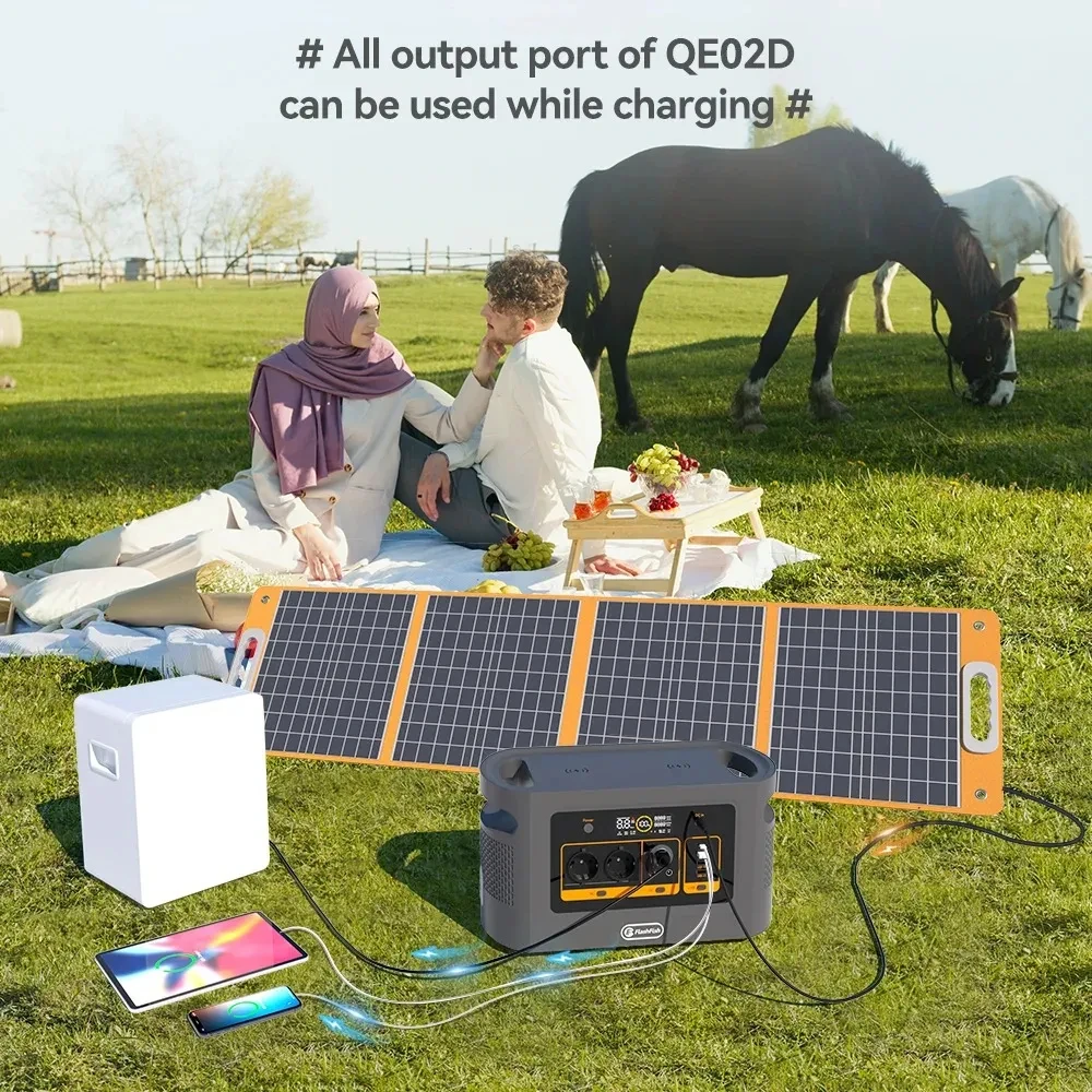 FF QE02D Rechargeable Portable Power Station 1008Wh 1200W 315000mAh/3.2V Solar Generator Outdoor Pure Sine Wave UPS - Image 4