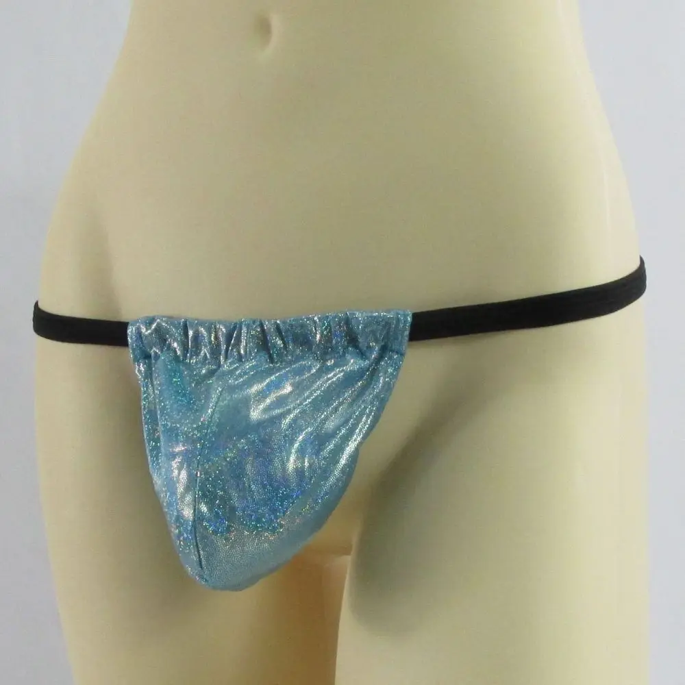 Mens G1106 Adjustable Pouch Backless-Jocks Hologram Laser Foiled Fabric Knit