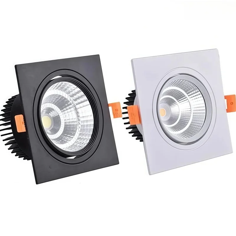 Vierkante Ingebed Dimbare COB Spotlight 5W7W10W15W20W Anti Glare AC110-220V Plafond Downlight Indoor Woonkamer Slaapkamer Winkel La - afbeelding 2