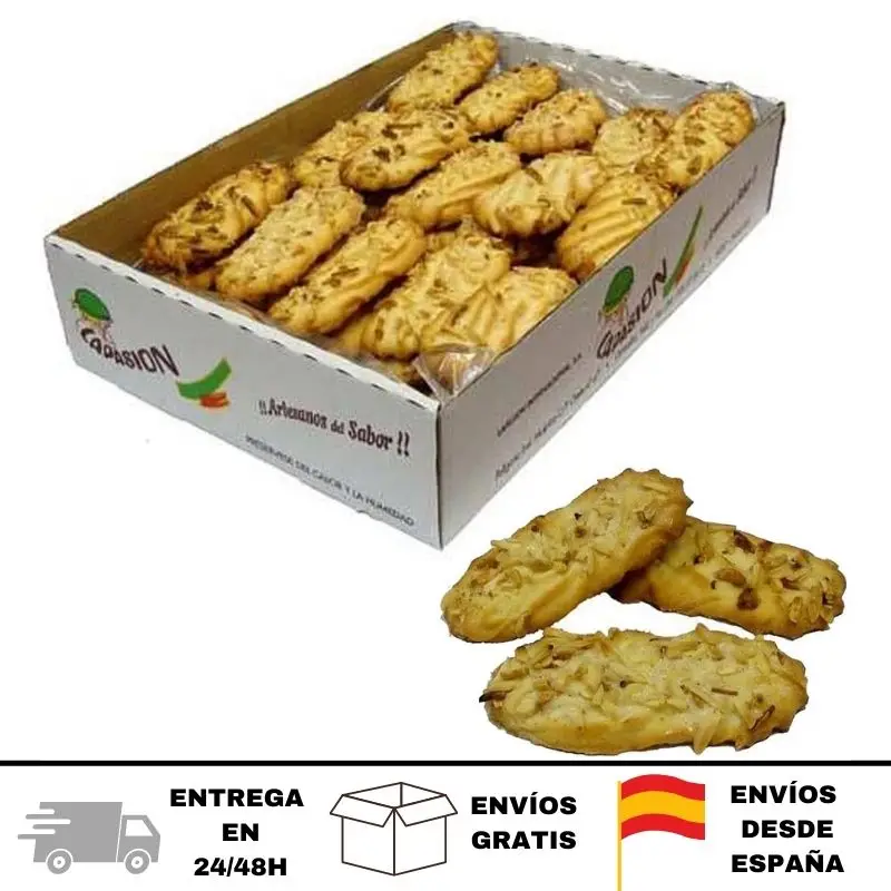 LAPASION-biscotti in stile artigianale | Bastoncini riempiti di cioccolato decorati con mandorle | 2 Kg