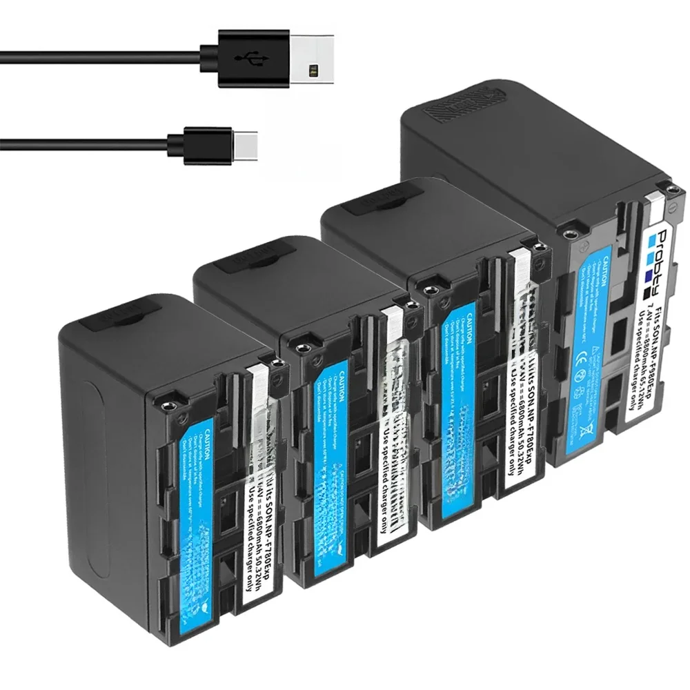 Probty 6800mAh/10800mAh NP-F980 NP-F970 NPF960 NPF970 bateria z USB ładowanie wyjściowe dla Sony PLM-100 CCD-TRV35 MVC-FD91 MC1500C — zdjęcie produktu 7