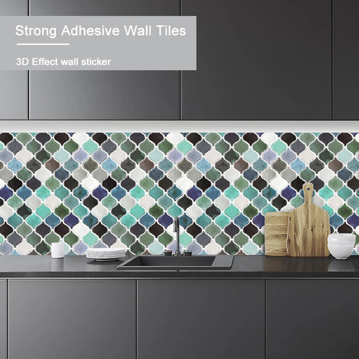 10 Sheets 3D Wall Tiles Self-Adhesive Easy Installation Transformative Renovation Stickers For Kitchen Bathroom Balcony