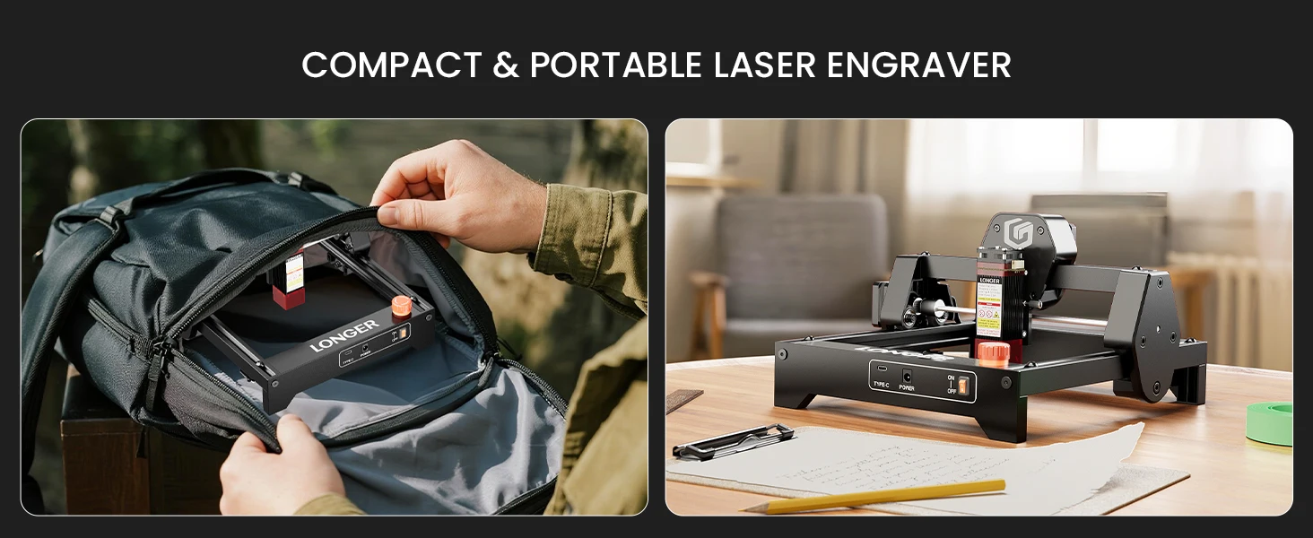 LONGER Ray5 Mini Lasergravierer 5.5W 3.5W Kompakt Tragbar WLAN DIY Holz Leder Metall Laser Gravurmaschine LightBurn LaserGRBL – Detail 9