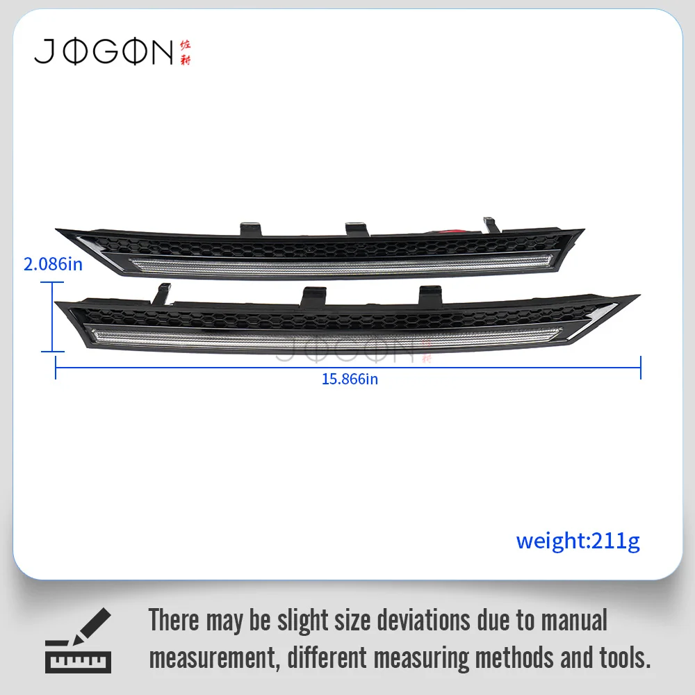 For Volkswagen VW Golf 6 MK6 GTI Grille Lights Racing Grill Lamp 2009-2012 Front Grille Light Bumper Lamp DRL Day Running Light