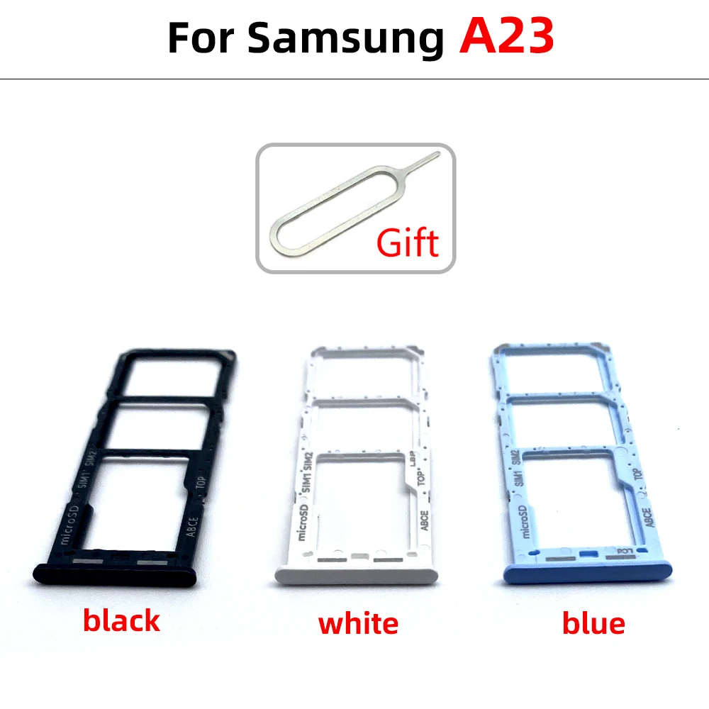 1 Buah Ponsel Dual Card SIM Tray SIM Card Tray Slot Holder Adapter Socket UNTUK Samsung A23 Suku Cadang Perbaikan