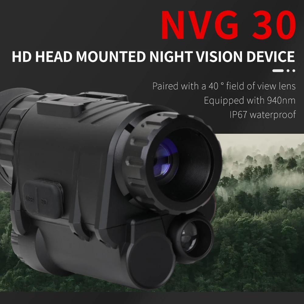 NVG30 Helmet Night Vision Goggles Long-distance WiFi APP 940nm Infrared Hunting Digital Night Vision Monocular Telescope