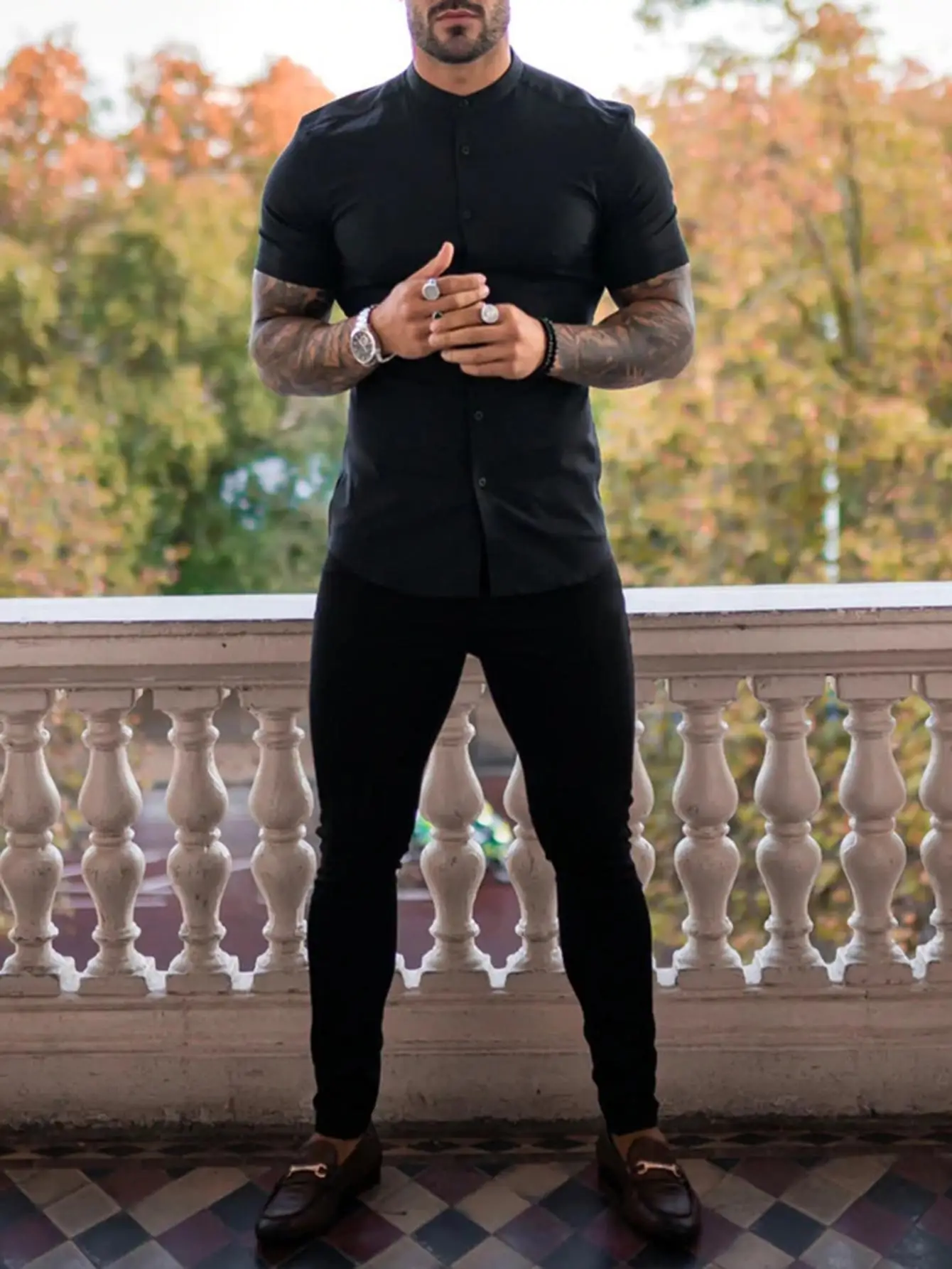 

Mens Slim Fit Stretch Flat-Front Skinny Dress Pants Outdoor Casual Sports Pants with Pockets