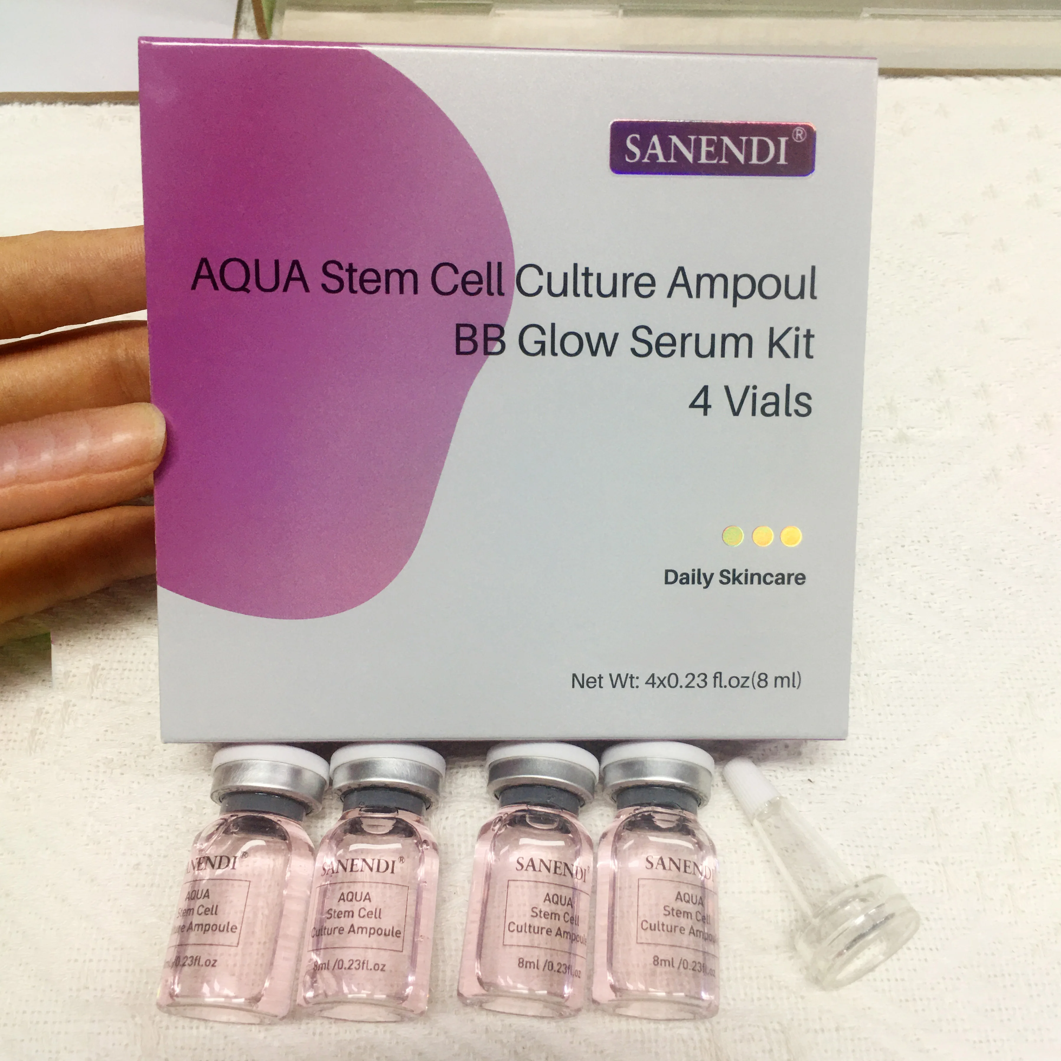 Salmon DNA AQUA Sanendi Hyaluronic Acid Serum Peptide Vitamin C Ampoule VE Hydrating Smoothing Essence beauty Korean Skin Care