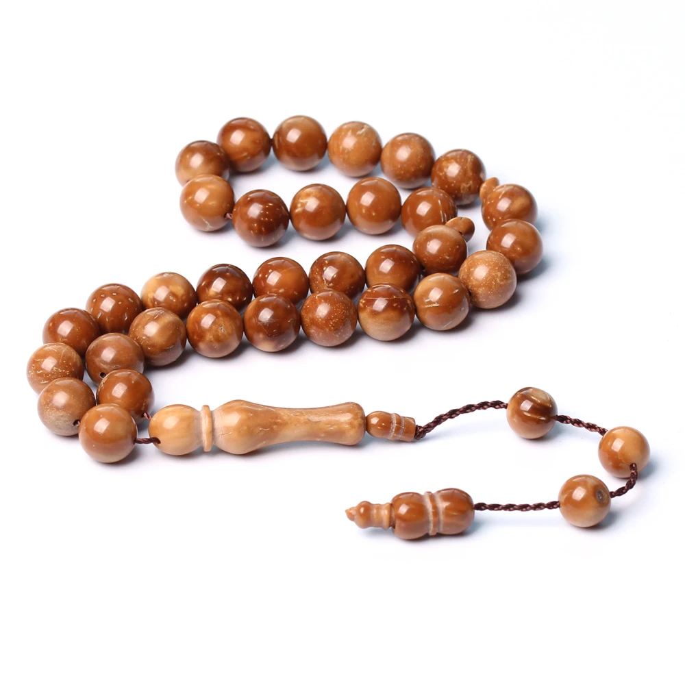 Rosary Muslim Kuka Tasbih Natural Light Brown Wood Man\'s Misbaha prayer beads islamic jewelry bracelet