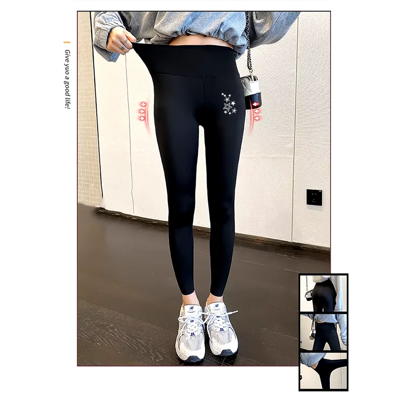 Autumn Winter High Waist Shark Leggings Ladies Seamless Fleece Warm Leggings Slim Thin Casual Sport Fitness Leggings