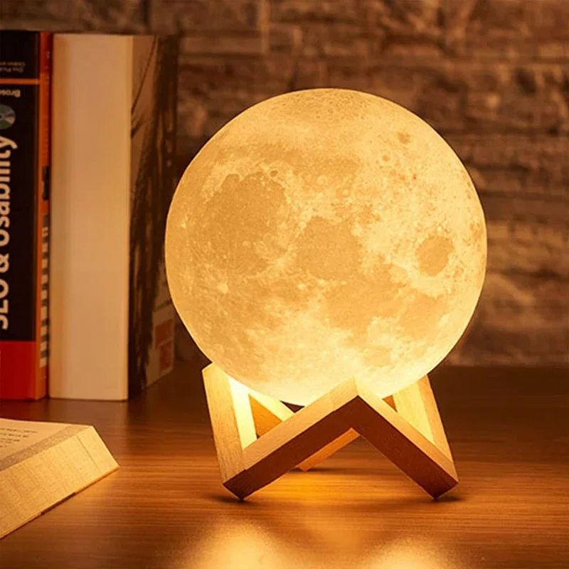 LED Moon e Galaxy Book Light, Decoração do Quarto, Iluminação Interior, Night Light, Birthday Gift,