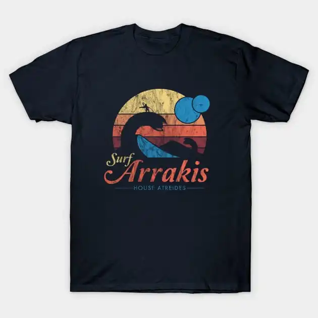 

Visit Arrakis Vintage Distressed Surf Man And Women Summer O-neck Short-Sleeved T Couple Loose Casual Man's Women's T-shirt