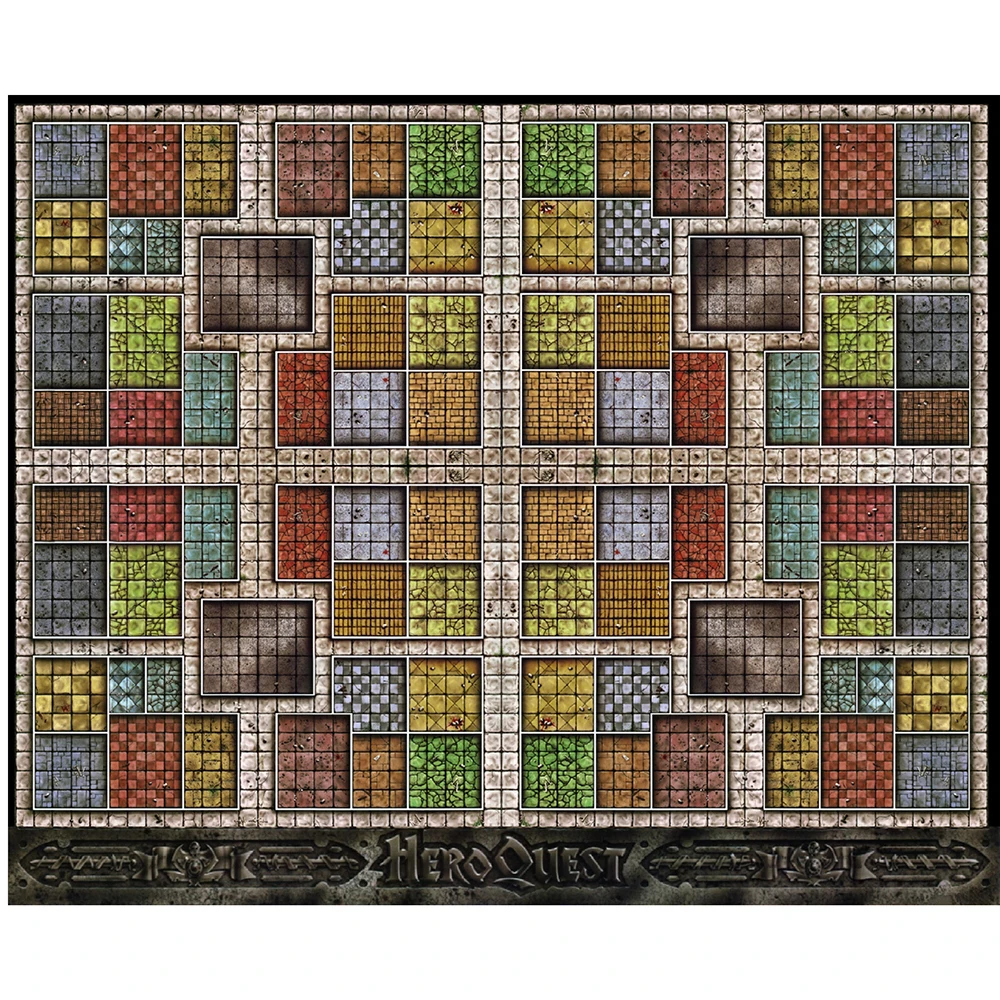 

Custom Big Playmat HeroQuest with Stitched Edges (Locked Edges Big Mousepad) Natural Rubber Board Games Pad 100X80CM