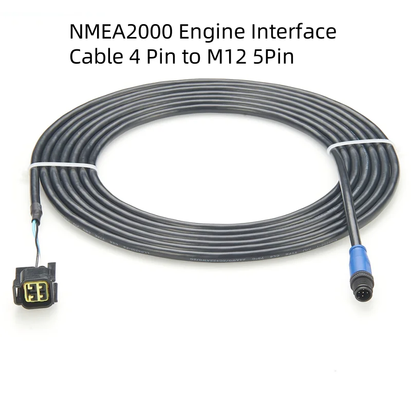 NMEA 2000 Engine Interface Cable 4 Pin to M12 Male 5 Pin Cable for CAN BUS CANOpen NMEA2000 Devicenet Sensor Actuator