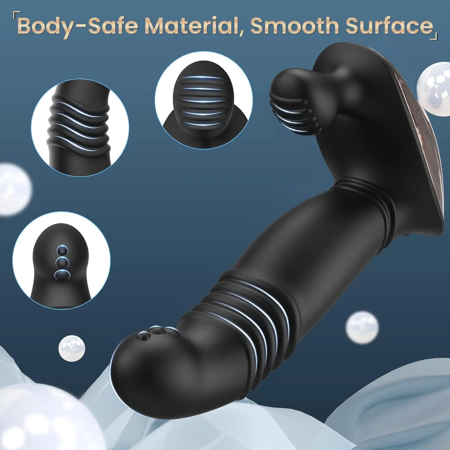 جهاز تدليك للبروستاتا ألعاب جنسية شرجية ، جهاز استمناء للرجال هزاز شرجي دسار مع 9 دفع واهتزاز ، 3 محركات قوية