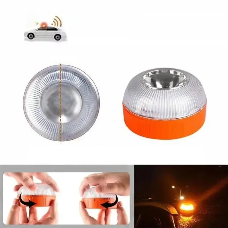 1/2PC Led voiture lumière de secours V16 lumière clignotante Induction magnétique accident de route lumière stroboscopique Portable voyant d'avertissement