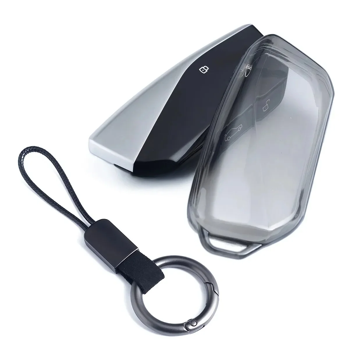 Black Transparent Car Key Fob Case Cover Protector For 2022-2025 BMW X1 iX1 iX XM X5 X6 X7 i7 740i U11 I20 G09 G70 G05 G06 G07