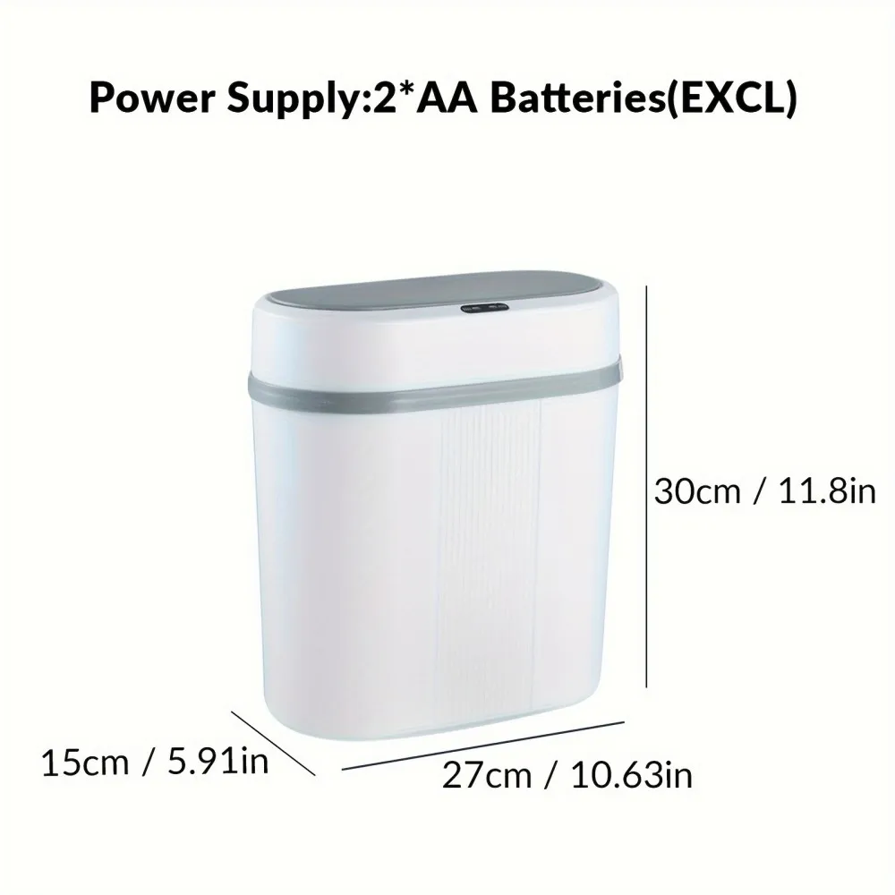 سلة المهملات الذكية التعريفي سعة 12 لتر، سلة المهملات الذكية ذات الاستشعار المنزلية المقاومة للماء، سلة المهملات الذكية لغرفة النوم والحمام والمكتب والمطبخ