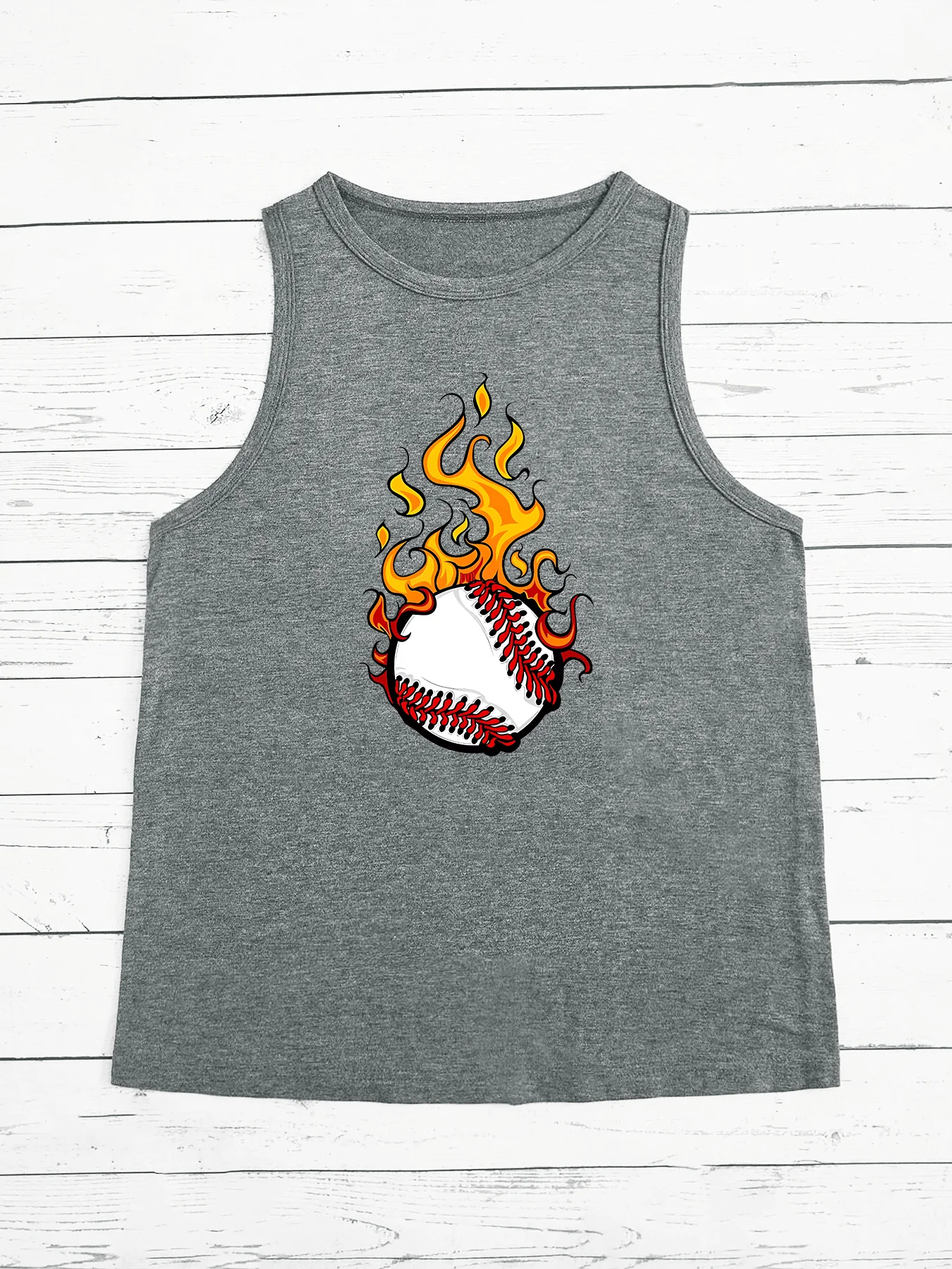 Liebe feurige Baseball Basebal Fans Mode lustige Sport Frauen Tank Top lose o Hals ärmellose lässige Tank