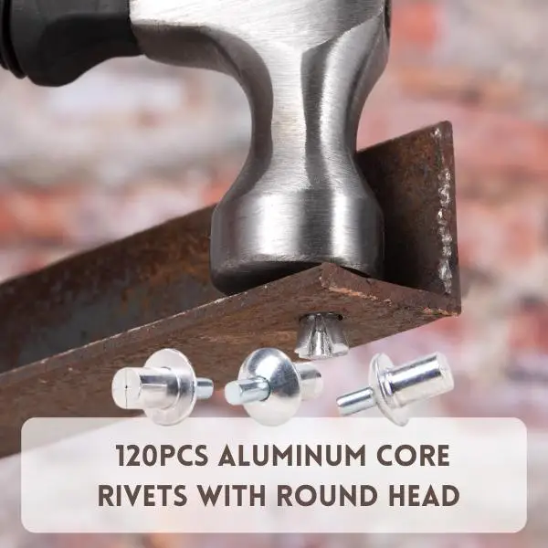 120 Stück runde Aluminium kern nieten-hammer getriebene Expansions nieten mit halbrundem Kopf für die Aufprall installation