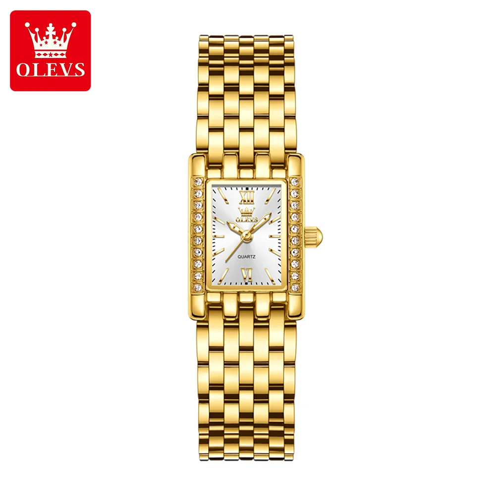 

OLEVS 3700 Elegant Diamond Quartz Watch for Women Square Fashion Ladies Timepiece Luxury Gift