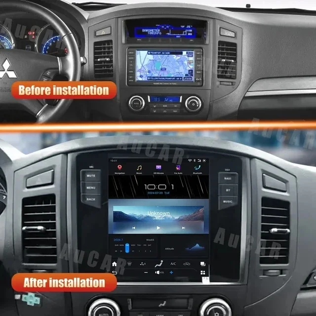 AuCar 12.1'' Android 12 Car Radio Auto Stereo GPS Multimedia Video DVD Player For Mitsubishi Pajero V97 V93 Shogun Montero 2006+