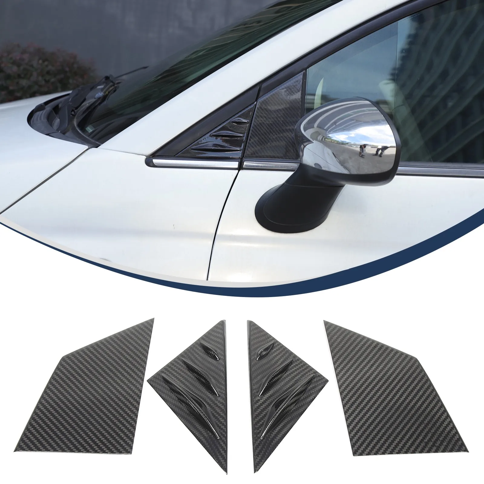 

1SH17KX7AA 1SH16KX7AA 735426887 735426886 Replacement Car Left+Right Door Mirror Flag Triangle Trim Panel For Fiat 500 2010-2026