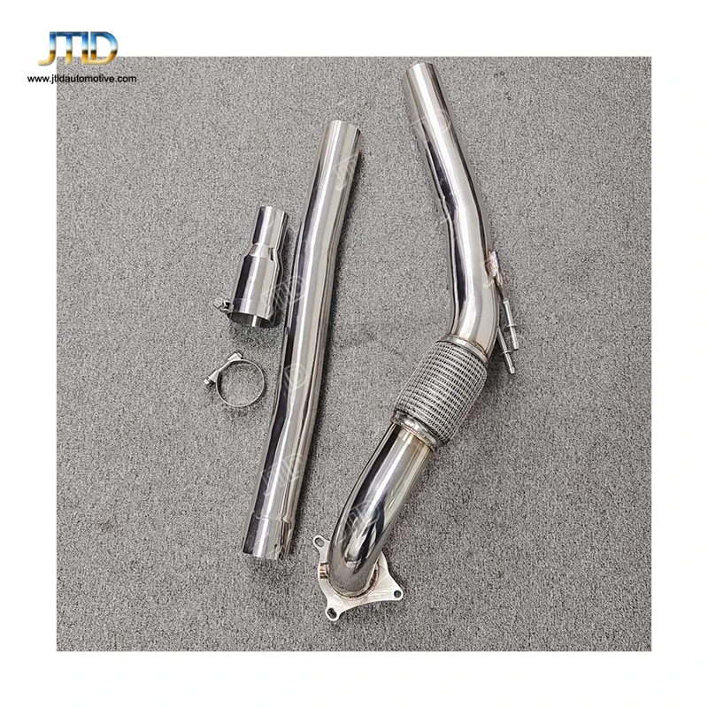 JTLD Performance System Stainless Steel Polished Exhaust Decat Downpipe For VW Golf  golf mk6 R Without Opf Pipe Car Escapes