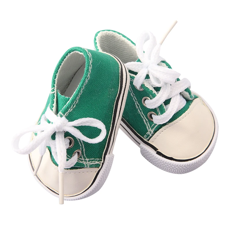 7 Cm Canvas Doll Shoes For 18 Inch American Doll 11 Colors Cloth Doll Shoes Boots Sneakers For 43 Cm Baby New Born&OG Girl Doll