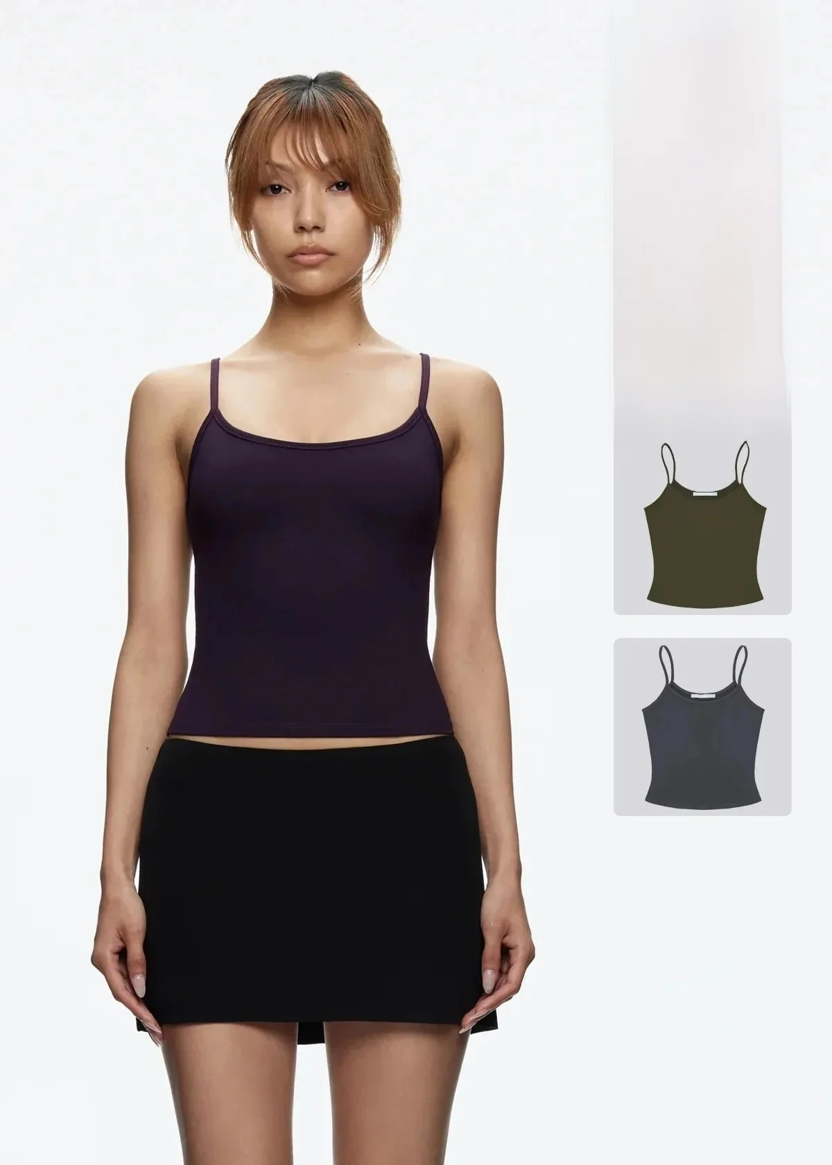 Débardeur d'été pour femme rouge cerise sexy, haut court vert olive/violet, basique polyvalent très élastique et doux pour la peau