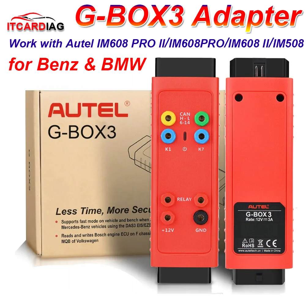 In Stock Autel G-BOX3 Adapter Suit for Benz & BMW All Key lost Programmer Tool Work with Autel IM608 PRO II/ IM608 PRO/ IM608 II