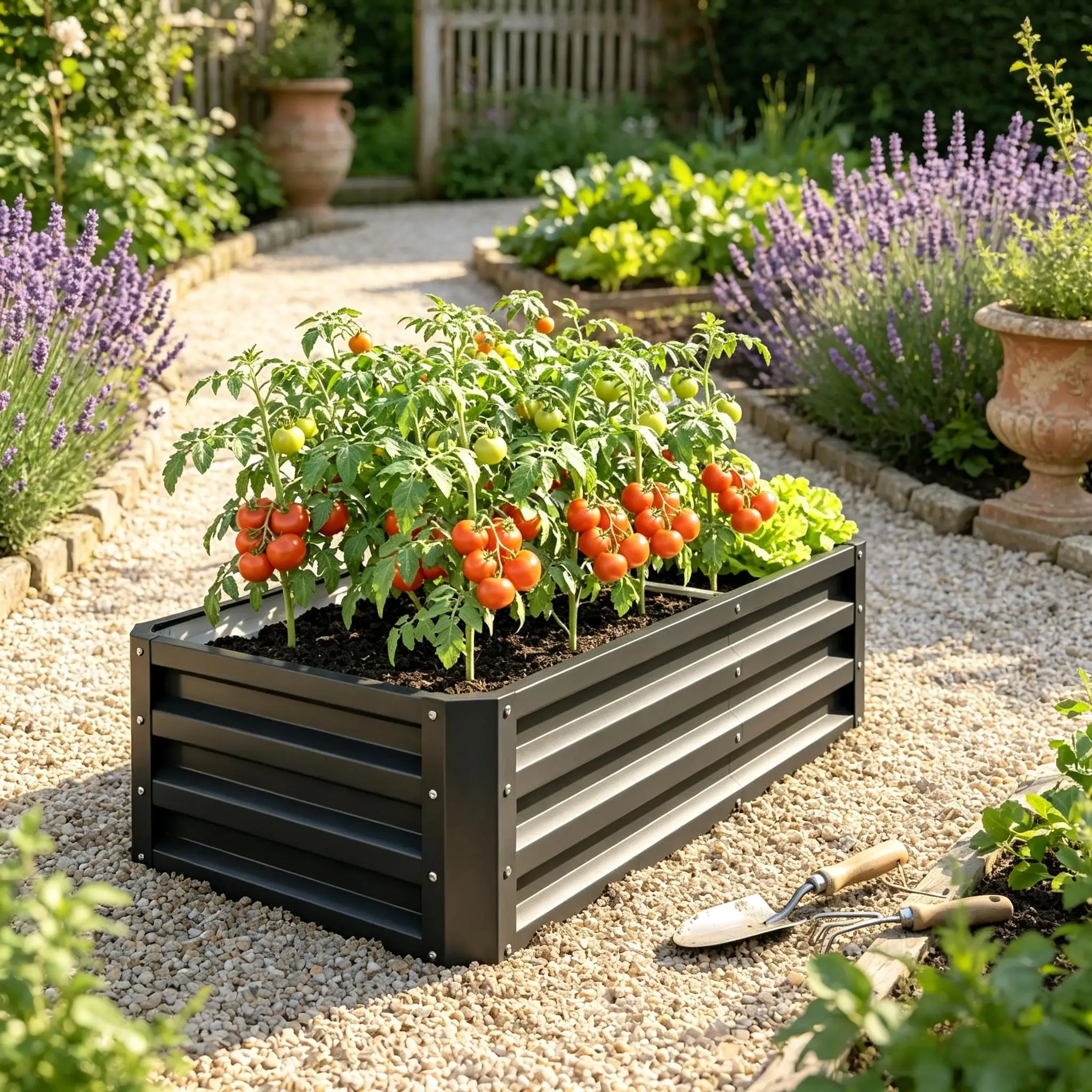 Bac de jardin surélevé, jardinière extérieure surélevée, bac de culture spacieux pour légumes, herbes et fleurs, lit de jardinage pratique pour jardin, patio, balcon et projets de culture de plantes en extérieur
