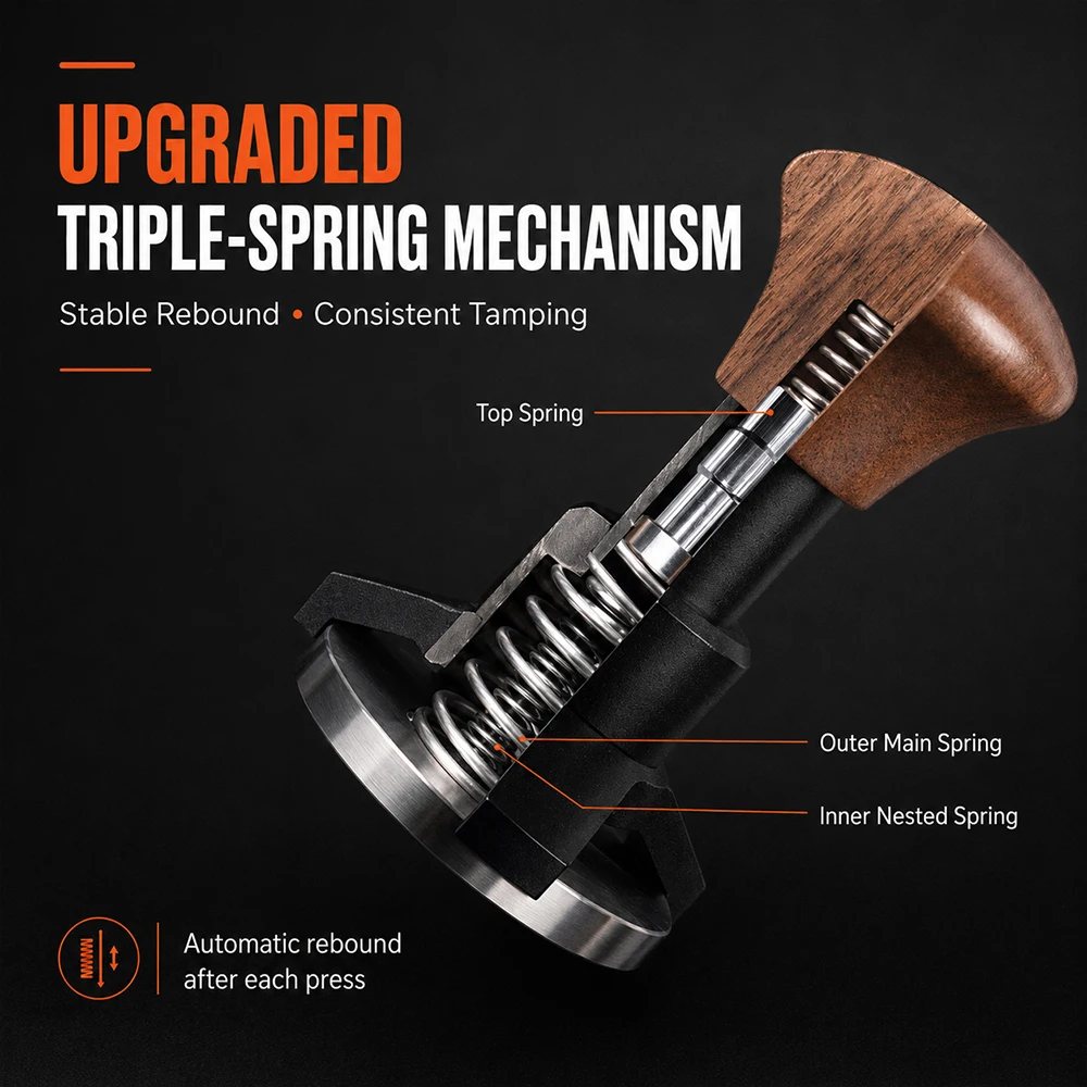 インパクトコーヒータンパー 30lb 51/53/58mm  - Coffee Tamper Leveler のレビューと価格