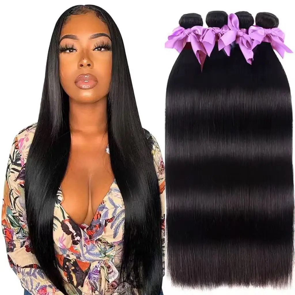 

Straight Human Hair Weave 3/4 Bundles Brazilian Raw Remy Human Hair Bundles 100% Unprocessed Human Hair Extension free shipping