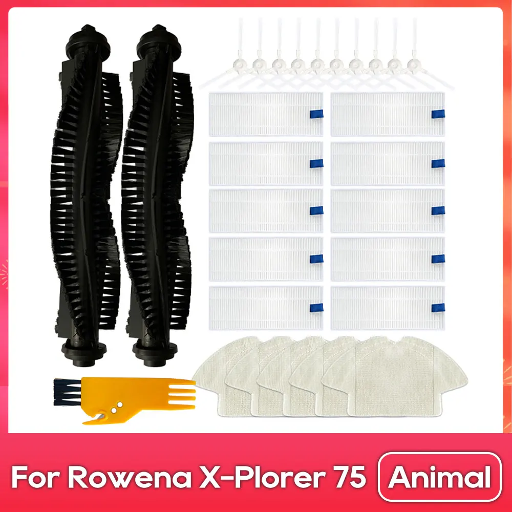 Fit For 360 S6 / Tefal Rowenta X-plorer 75 Robotic Vacuums Main Side Brush Filter Mop Cloths Rag Spare Parts Accessories