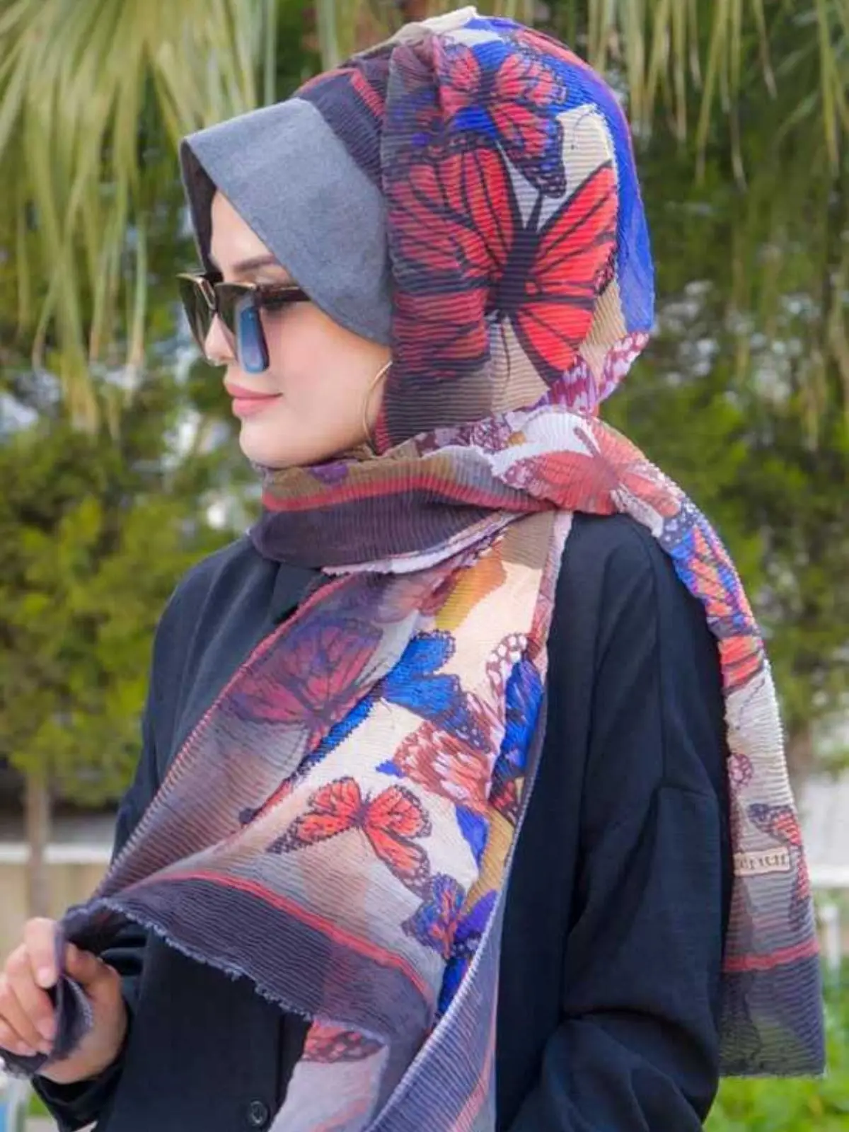 Patterned Pleat Hat Shawl, , Buy 3 Pay 2, Bonnet Muslim Fashion Hijab Casual Bonnet Summer Clothing Woman