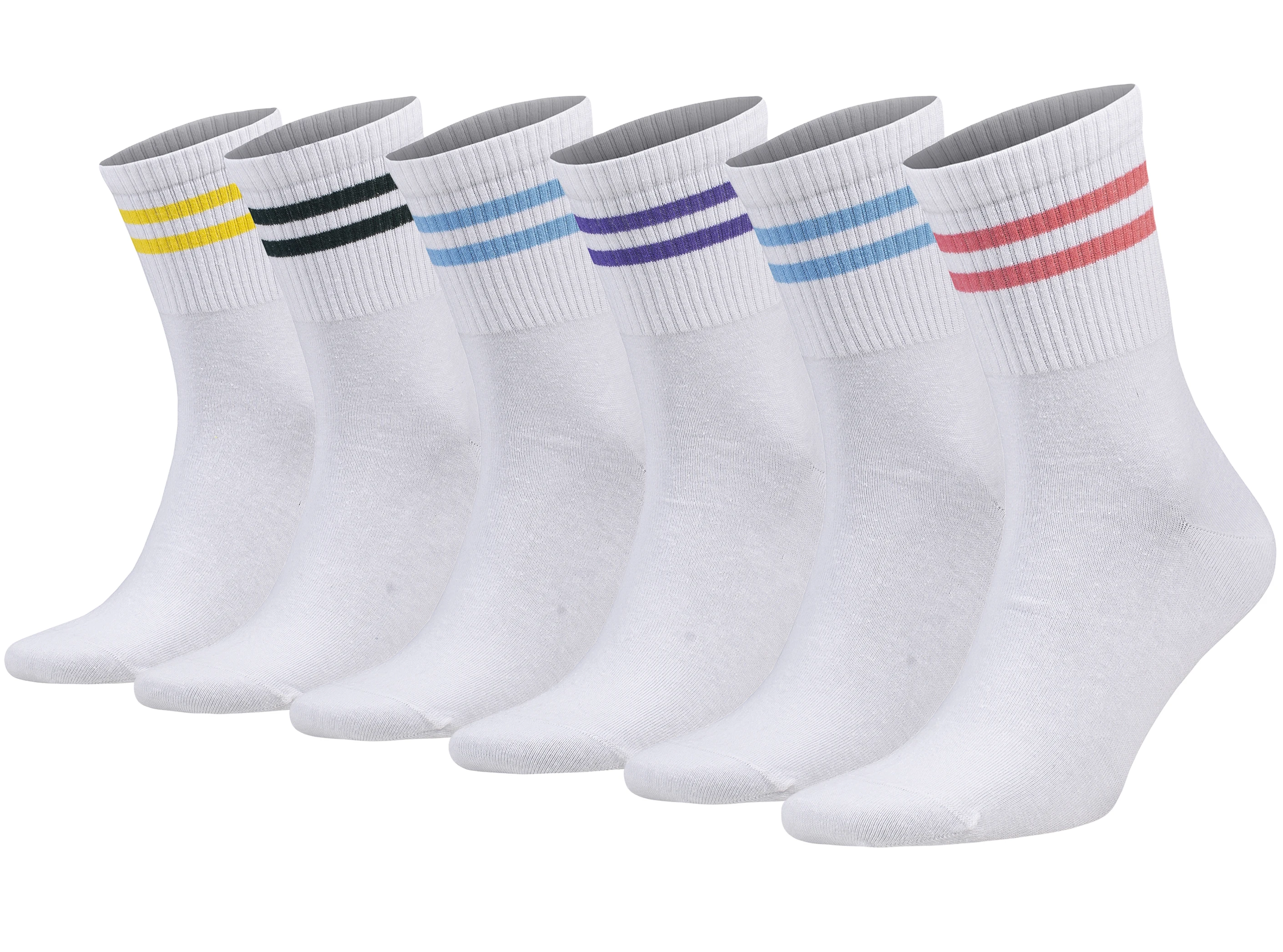 Tennis Crew Socks for Women Cotton Athletic Sport Running Socks 6 Pairs